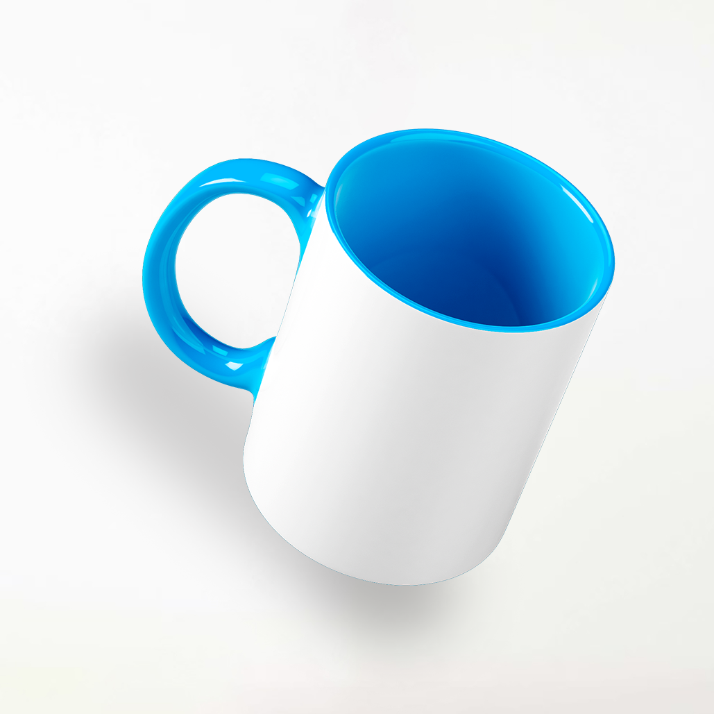 Light Blue Personalised Mug with Light Blue Handle
